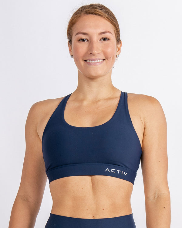 Active Intent Women's Laura DD-G Wirefree Soft Cup Sports Bra Navy